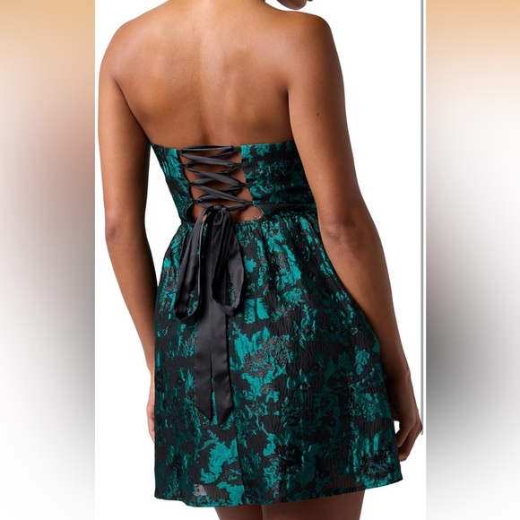 Lulus Womens Ayla Jacquard Mini Dress L - Picture 2 of 4